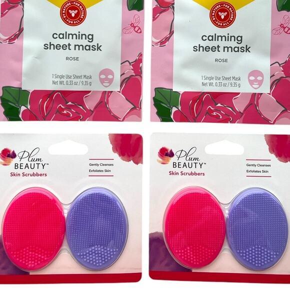 Lot 6 BURTS'S BEES Sheet Masks + Plum Beauty Skin Scrubers - Picture 3 of 4